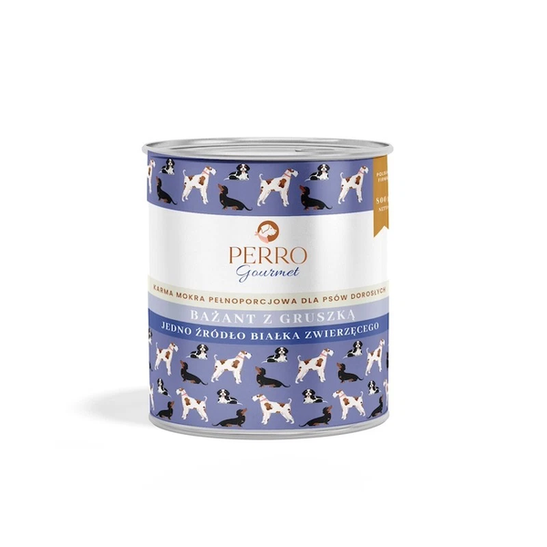PERRO GOURMET MOKRA KARMA DLA PSA BAŻANT Z GRUSZKĄ 800G