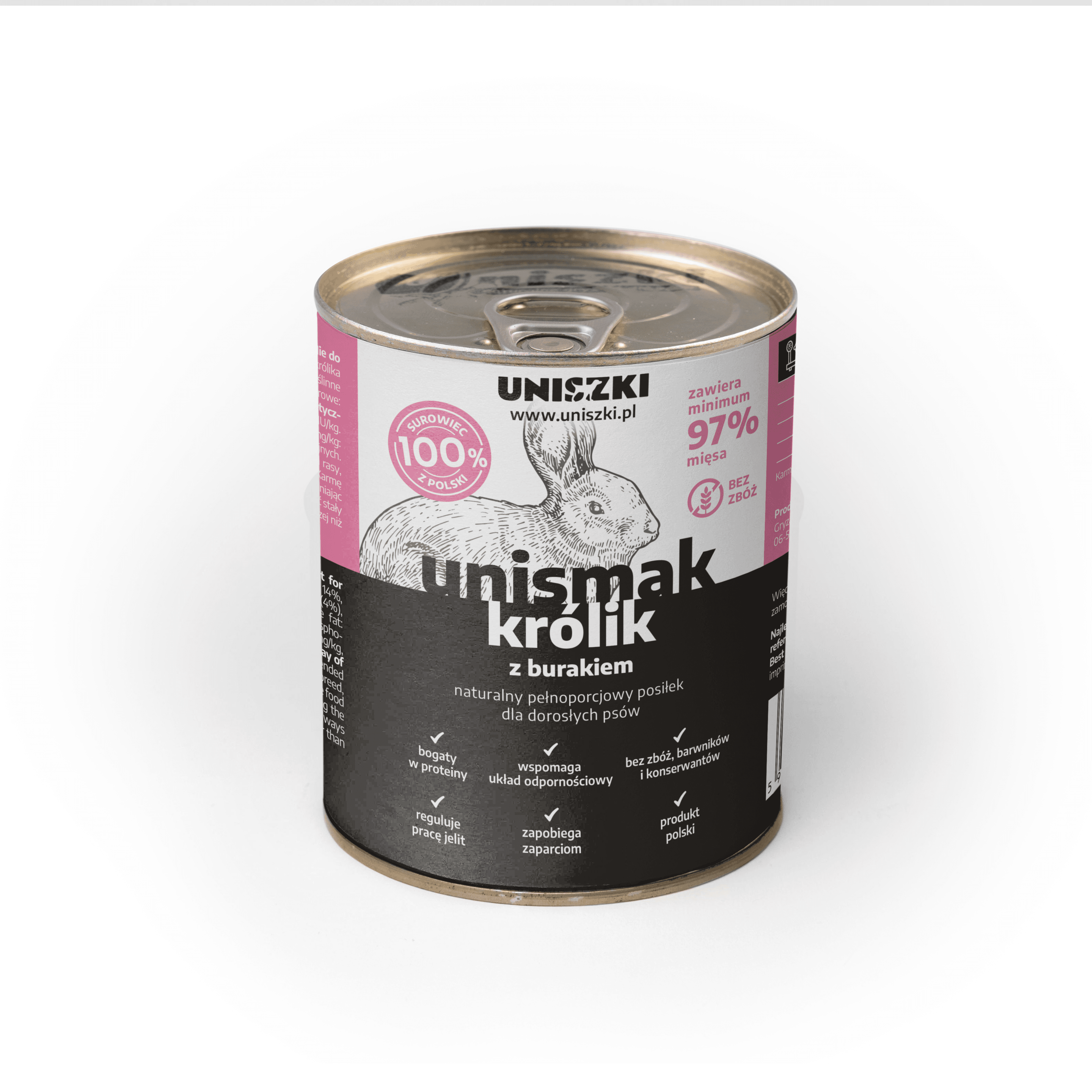 UNISZKI UNISMAK MOKRA KARMA DLA PSA KRÓLIK Z KURCZAKIEM I BURAKIEM 800G