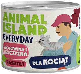 ANIMAL ISLAND MOKRA KARMA KOT EVERYDAY KITTEN WOŁOWINA Z DZICZYZNĄ 185G
