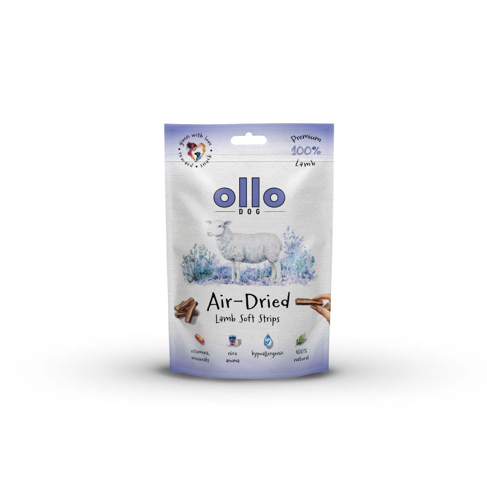 OLLO AIR DRIED PRZYSMAKI DLA PSA LAMB STRIPS 80G