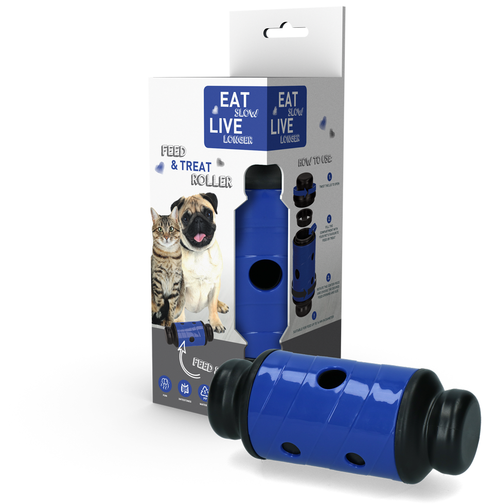 EAT SLOW LIVE LONGER FEED AND TREAT S BLUE
