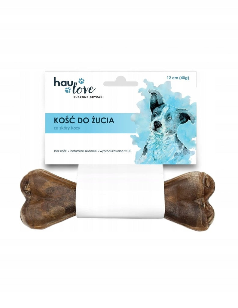 HAULOVE KOŚĆ DO ŻUCIA ZE SKÓRY KOZY 12CM