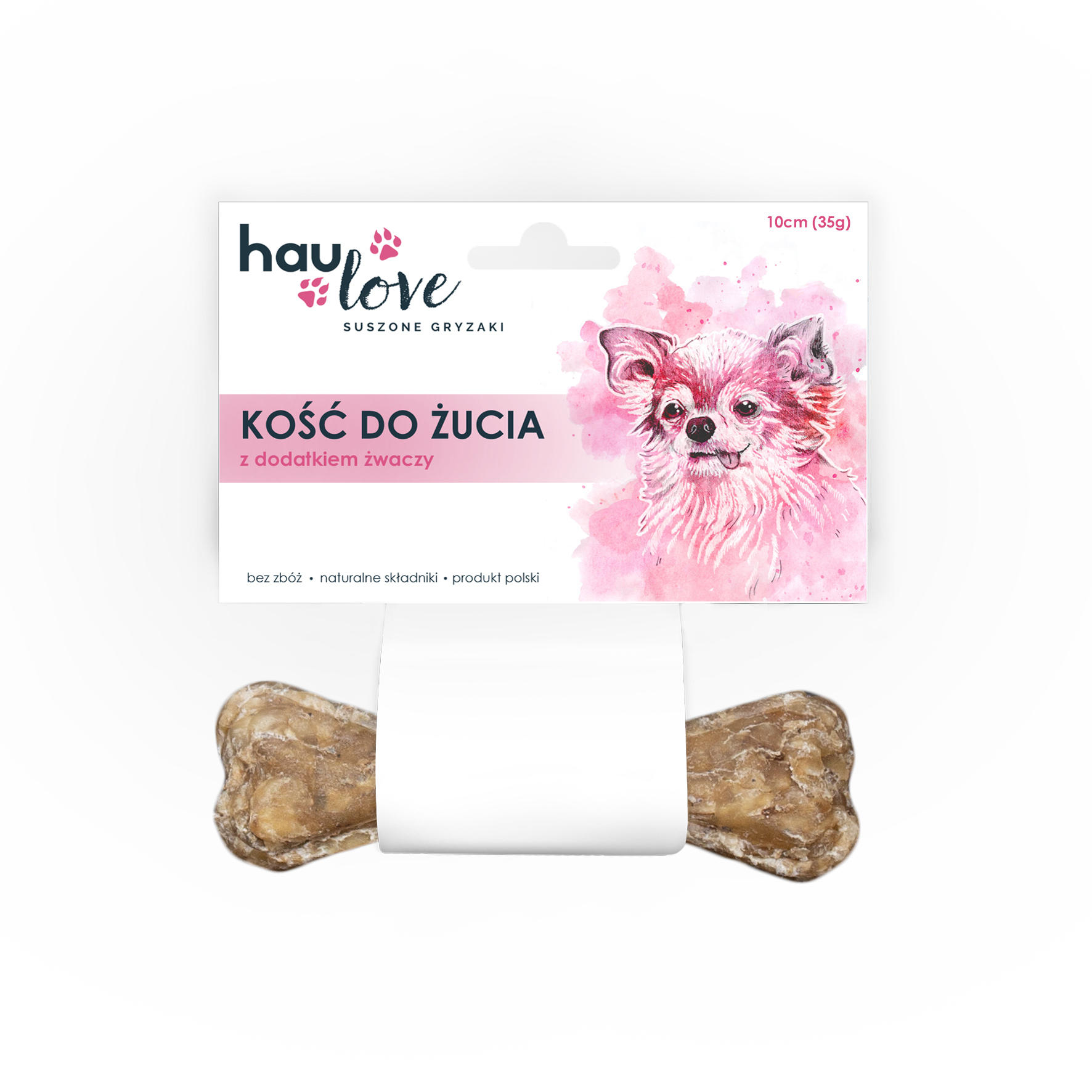 HAULOVE PRZYSMAK DLA PSA KOŚĆ DO ŻUCIA Z DODATKIEM ŻWACZY 10CM