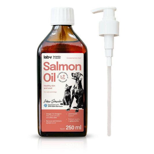 LAB V SALMON OIL - OLEJ SZKLANA BUTELKA 250ML