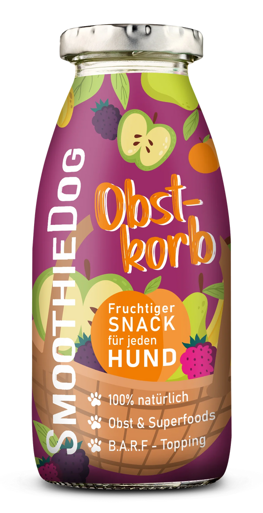 SMOOTHIE DOG OBSTKORB KOSZ OWOCÓW 250 ML – NATURALNE OWOCOWE SMOOTHIE DLA PSA