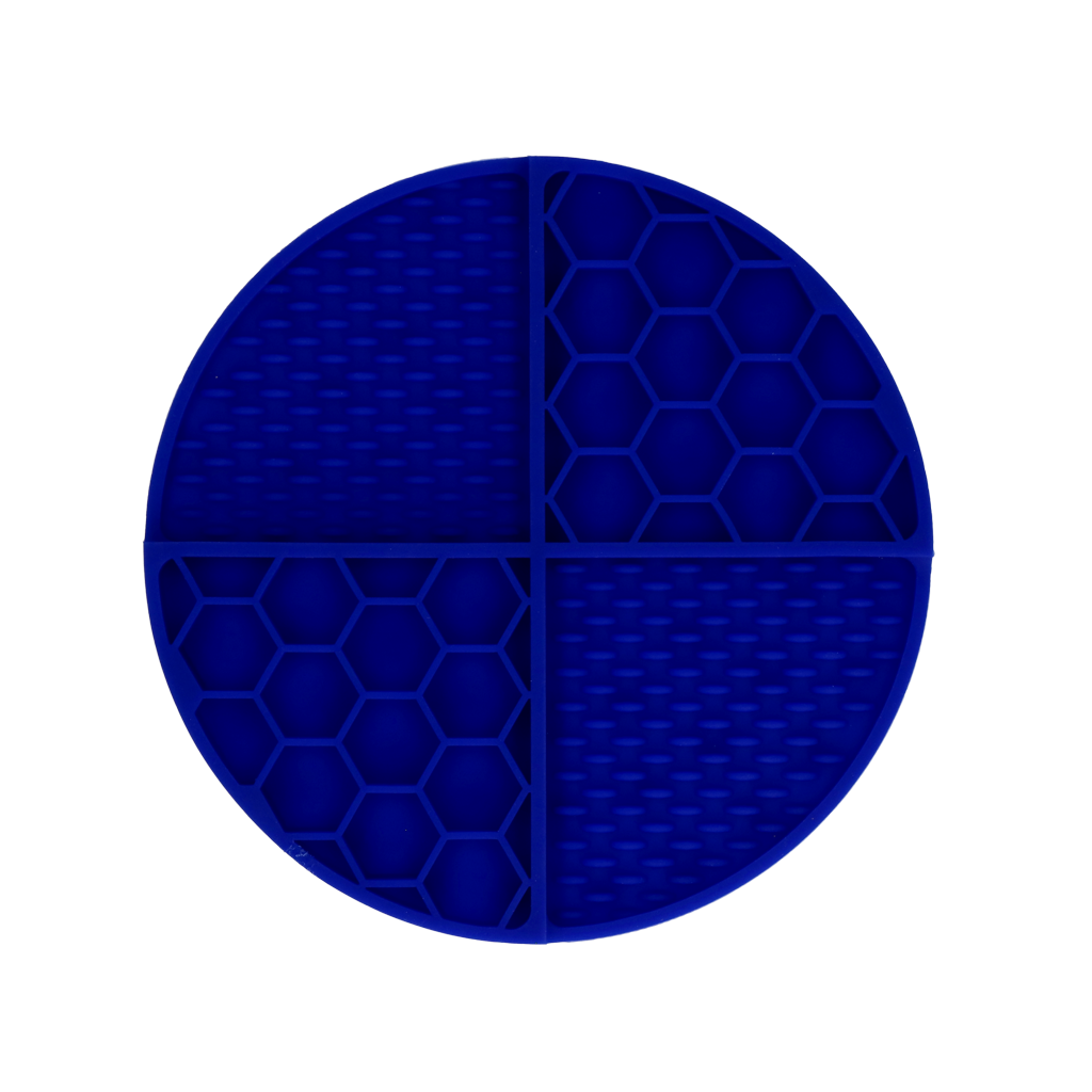 EAT SLOW LIVE LONGER LICK MAT DIMENSIONS CIRCLE  BLUE