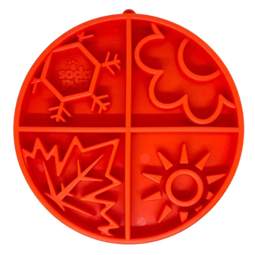 SODAPUP FOUR SEASONS DESIGN SHALLOW BOWL SLOW FEEDER - ORANGE