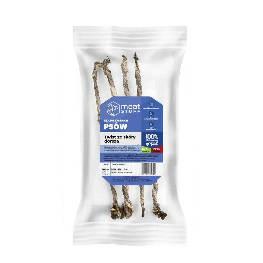 MEATSTUFF GRYZAK DLA PSA TWISTER Z DORSZA 15 CM DOYPACK 100 G