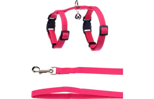 FLAMINGO CAT HARNESS WITH LEASH KITTEN LOMI FUCHSIA 15-22CM 20-30CM 120CM 10MM