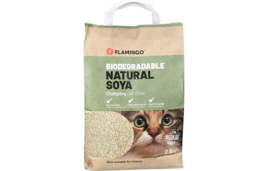 FLAMINGO CAT LITTER SOYA MEDIUM GRAINS CLUMPING 2,5KG