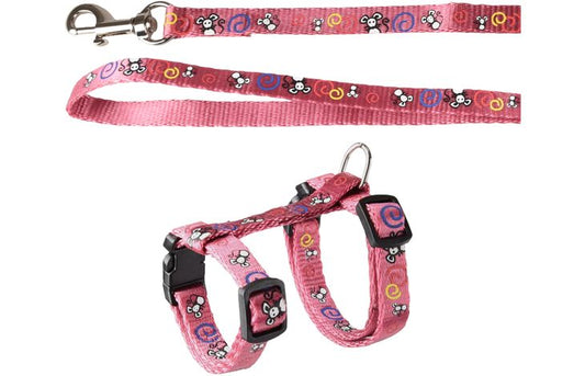 FLAMINGO CAT HARNESS WITH LEASH KITTEN TOPO PINK 15-22CM 20-30CM 120CM 10MM