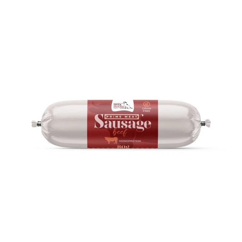 SYTA MICHA PRIME MEAT PRZYSMAKI DLA PSA KIEŁBASKA WOŁOWINA 80G