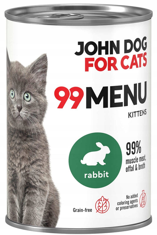 JOHN DOG 99MENU KITTEN MOKRA KARMA KOT KRÓLIK 400G