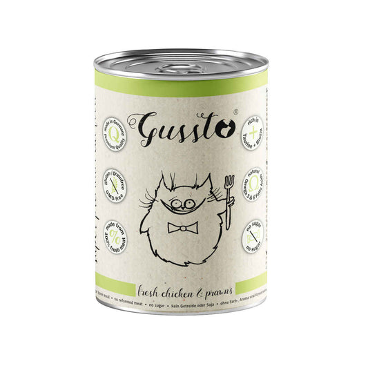 GUSSTO MOKRA KARMA DLA KOTA KURCZAK Z KREWETKAMI 400G