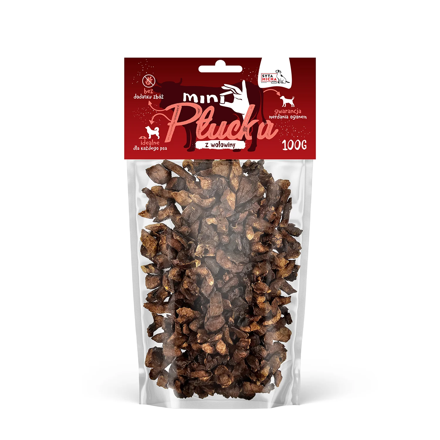 SYTA MICHA PRZYSMAKI DLA PSA MINI PŁUCKA WOŁOWE 100G