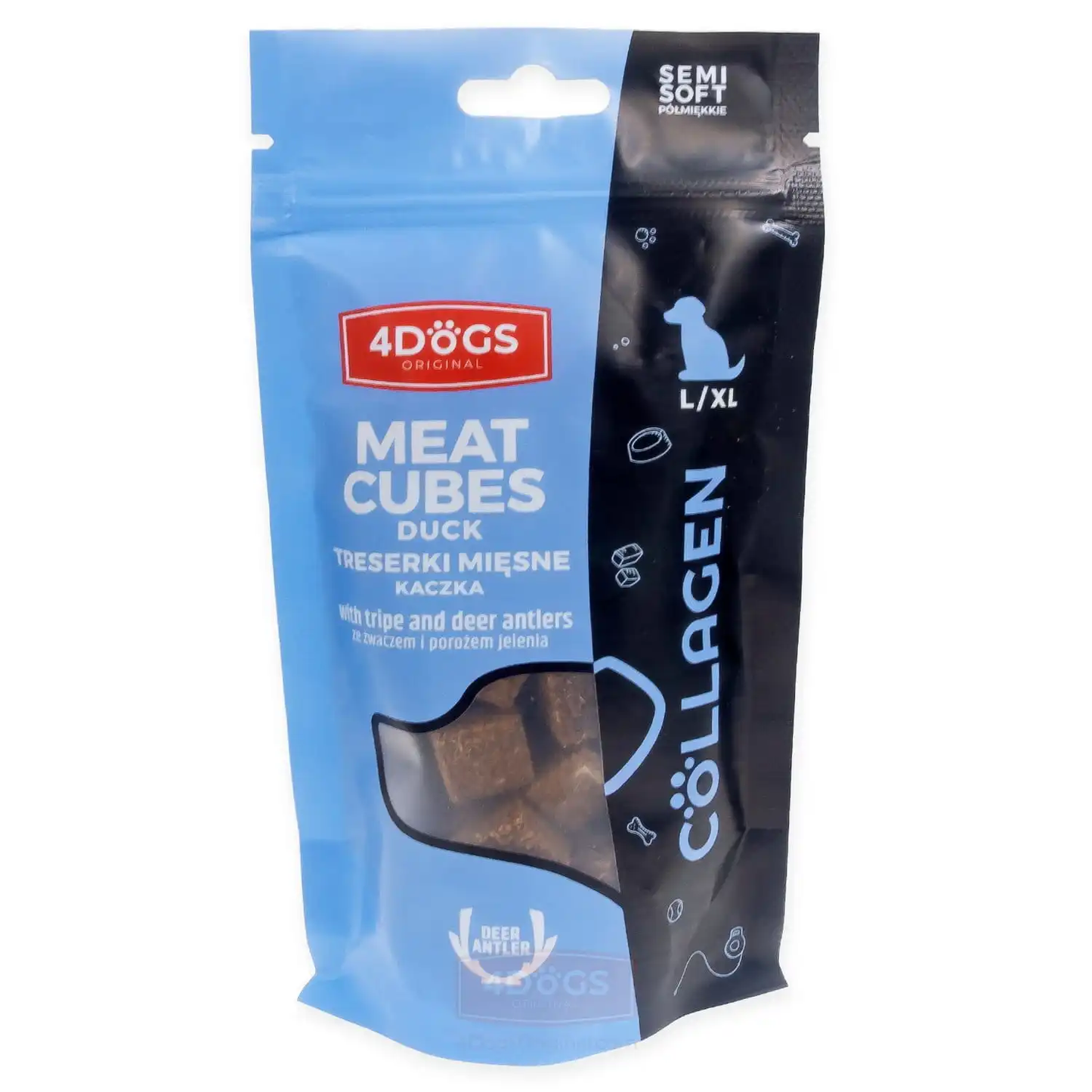 4DOGS COLLAGEN LINE TRESERKI Z KACZKI I ŻWACZA SEMI SOFT L/XL 150G