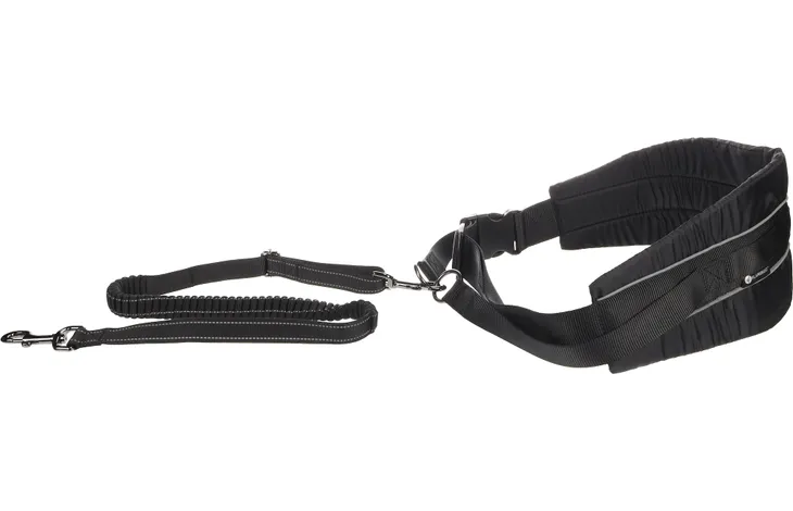 FLAMINGO JOGGING LEASH WITH WAIST BELT CANICROSS BLACK 125-140CM 80-125CM