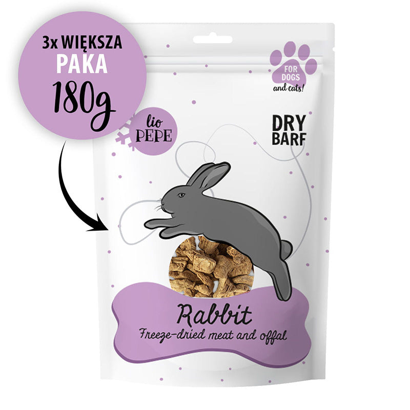 PAKA ZWIERZAKA PEPE PRZYSMAKI DLA PSA LIO KRÓLIK (WĄTRÓBKA) XL 180G