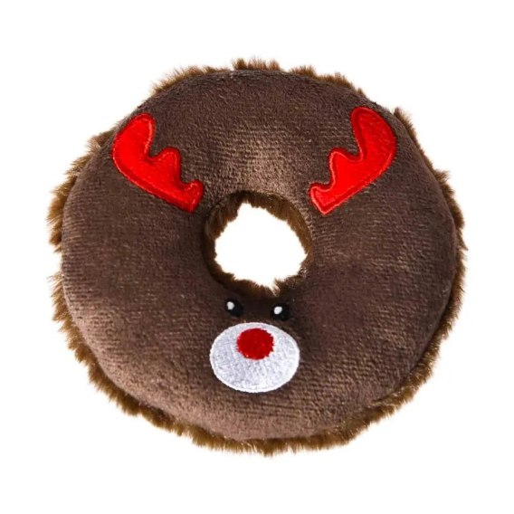 BUBA ŚWIĄTECZNA ZABAWKA DLA PSA PLUSZAK MINI RENIFER DONUT