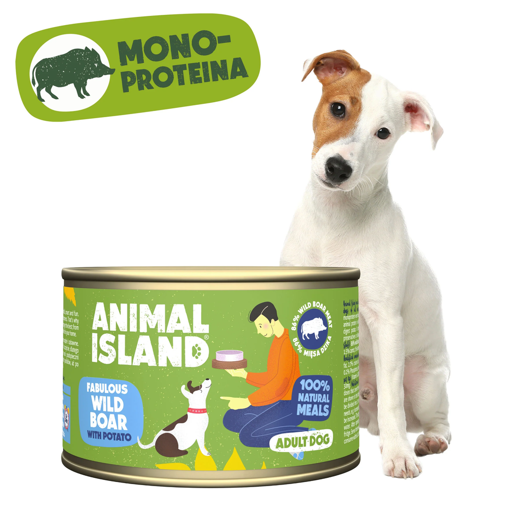 ANIMAL ISLAND MOKRA KARMA DLA PSA DZICZYZNA Z ZIEMNIAKAMI 410G