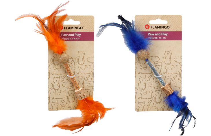 FLAMINGO CT BOLEO + MATATABI + CATNIP ORANGE/BLUE 9CM