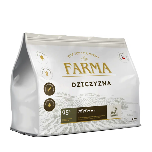 FARMA SUCHA KARMA PIES DZICZYZNA TŁOCZONA NA ZIMNO 2KG