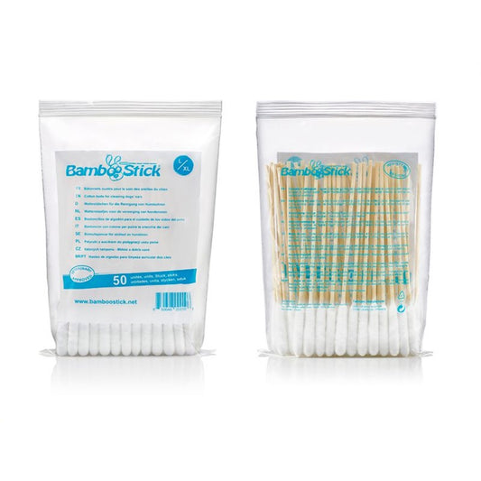 BAMBOOSTICK L/XL - PATYCZKI DO CZYSZCZENIA USZU DLA WIĘKSZYCH PSÓW - 10SZT.