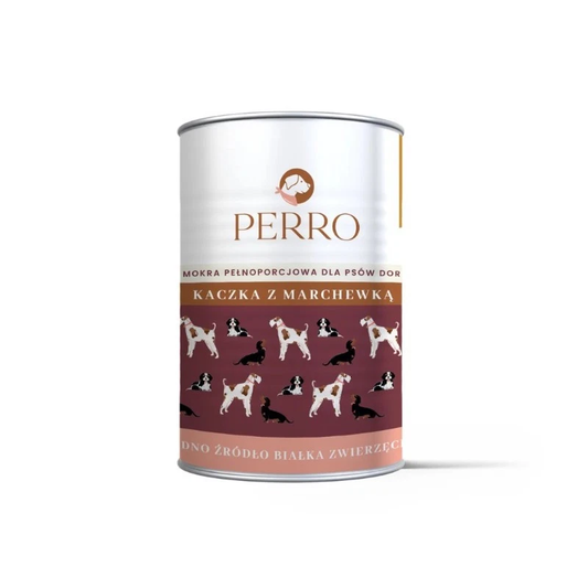 PERRO MOKRA KARMA DLA PSA KACZKA Z MARCHEWKĄ 850G