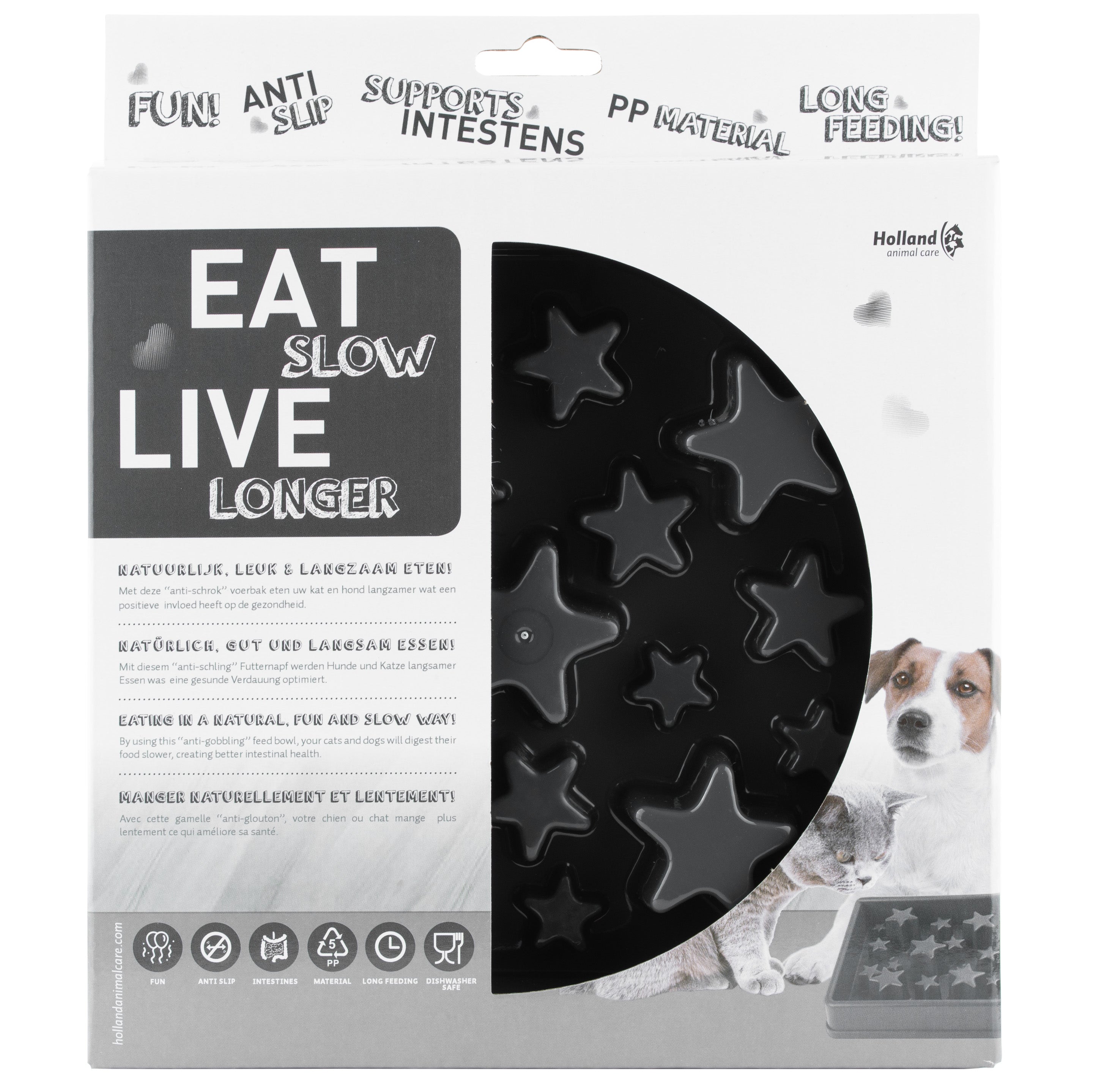 EAT SLOW LIVE LONGER STAR MISKA SPOWALNIAJĄCA SZARA S