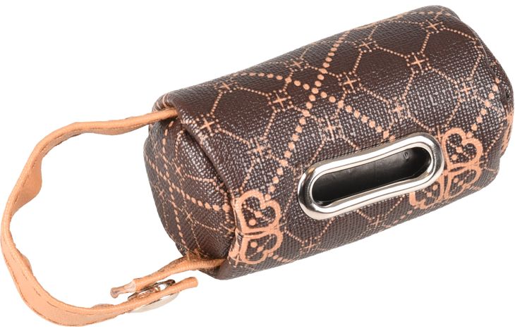 FLAMINGO POO BAG HOLDER VITO BROWN + 1 ROLL 4,5X4,5X7,5CM