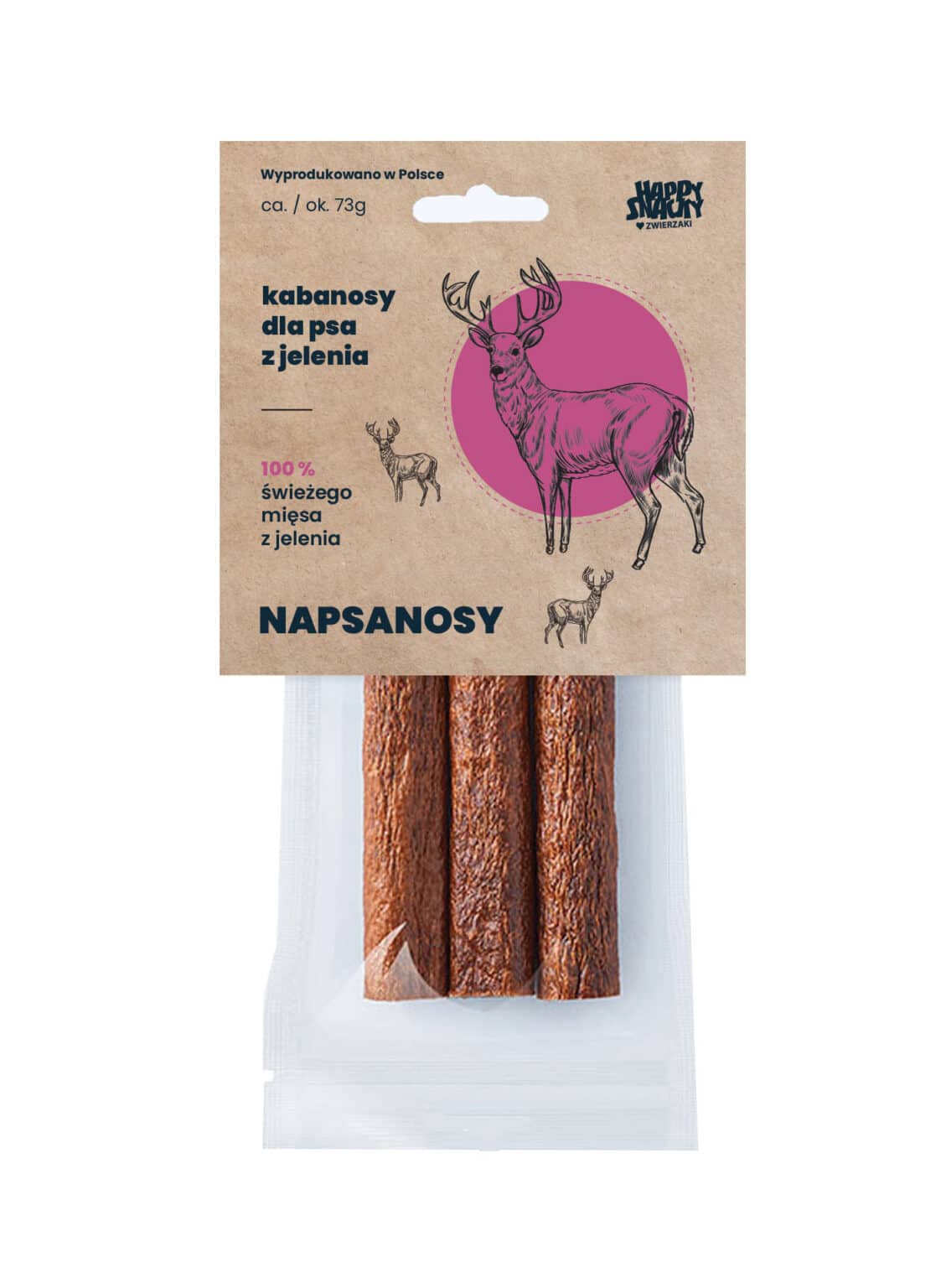 HAPPY SNACKY NAPSANOSY PRZYSMAKI DLA PSA Z JELENIA 3SZT