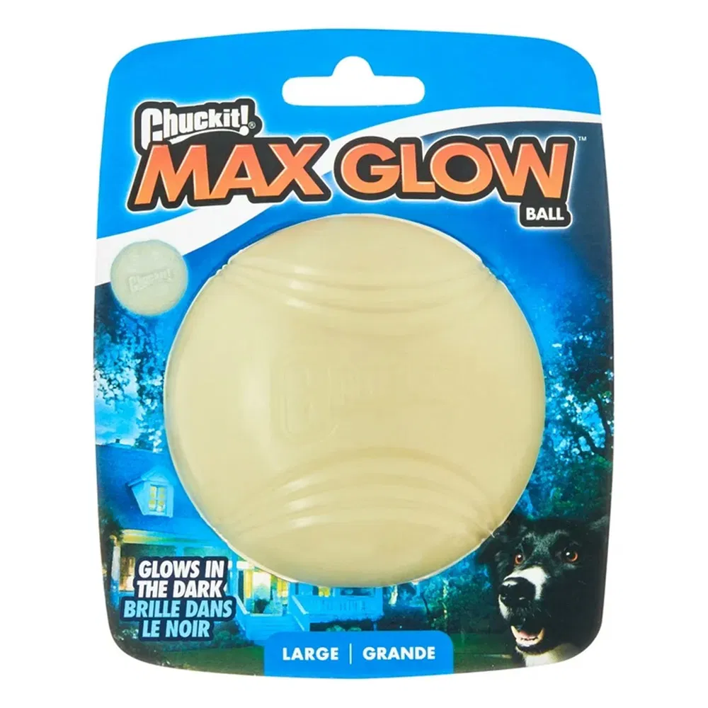 CHUCKIT MAX GLOW LARGE 1-PACK – ŚWIECĄCA PIŁKA DO APORTOWANIA PO ZMROKU