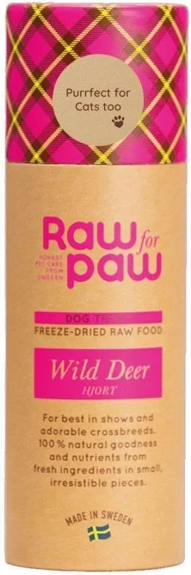 RAW FOR PAW WILD DEER - DZIKI JELEŃ LIOFILIZOWANE PRZYSMAKI (45G)