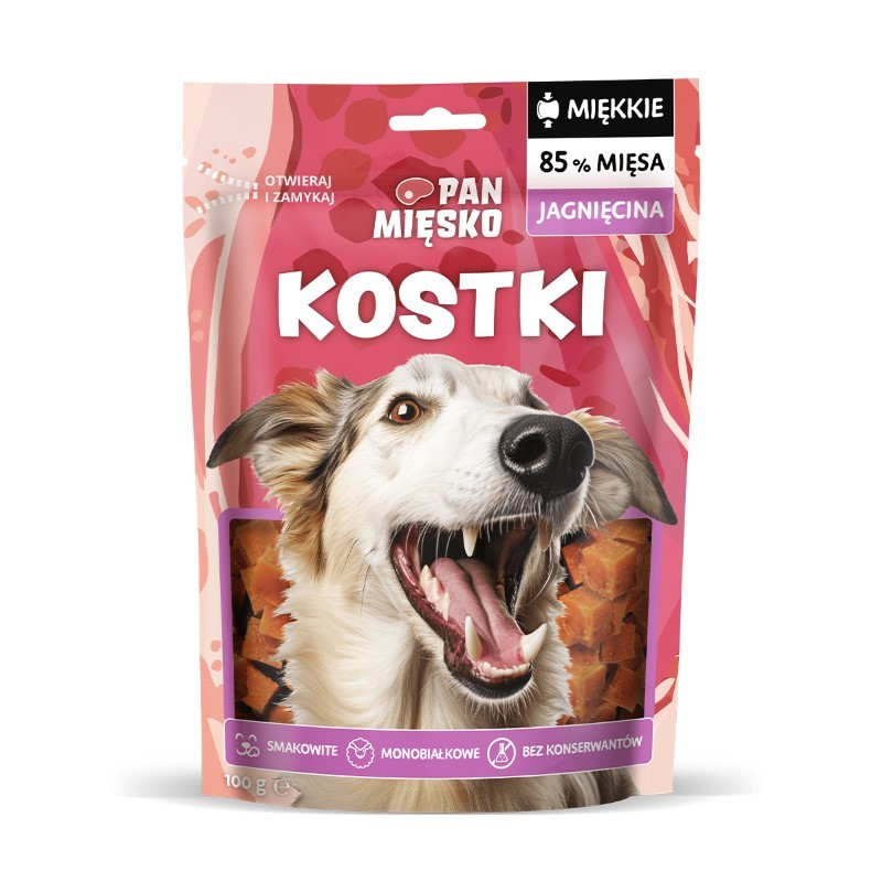PAN MIĘSKO PRZYSMAKI DLA PSA KOSTKI JAGNIĘCINA 100G