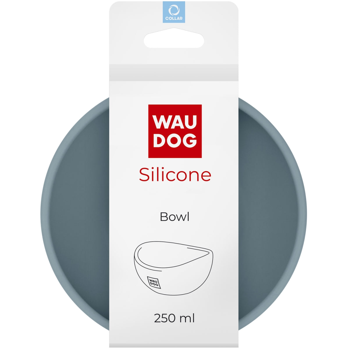 WAUDOG SILICONE MISKA, 250 ML SZARY
