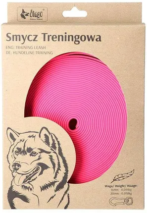 DINGO SMYCZ TRENINGOWA BEZ RĄCZKI SZER. 1CM DŁ. 10M  RÓŻOWA