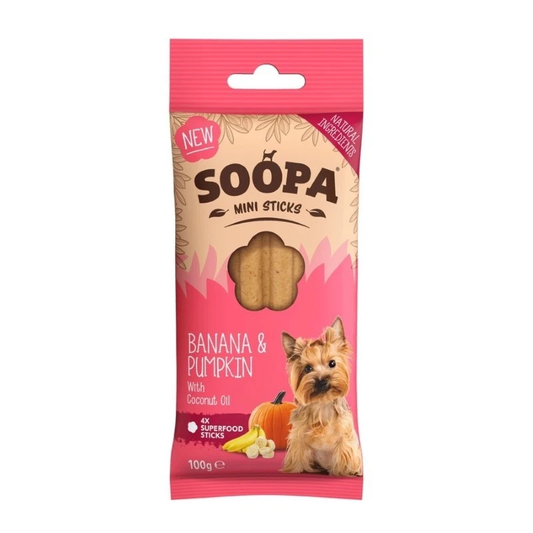 SOOPA STICKS MINI DLA PSA BANANA & PUMPKIN