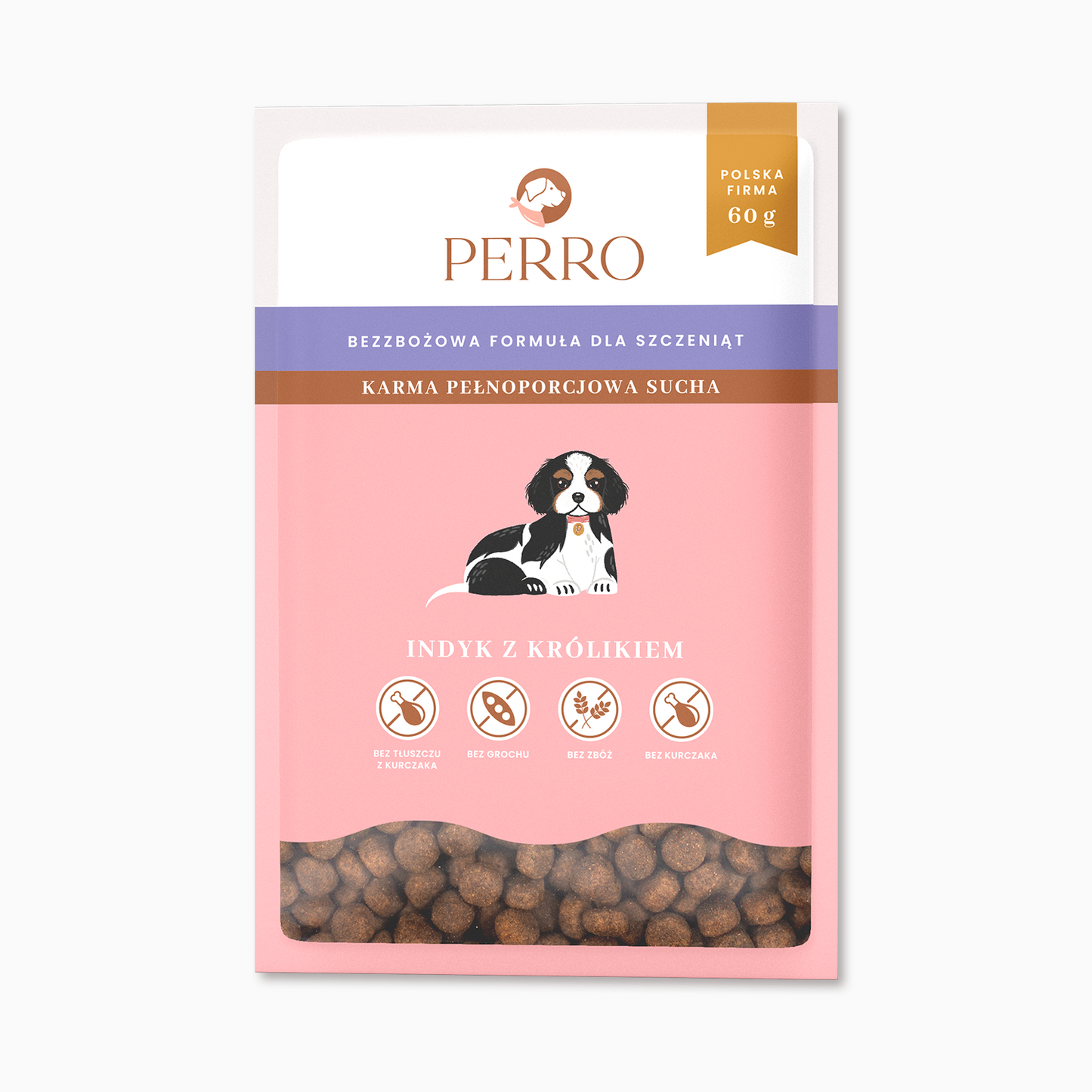 PERRO JUNIOR SUCHA KARMA DLA PSA INDYK Z KRÓLIKIEM 60G