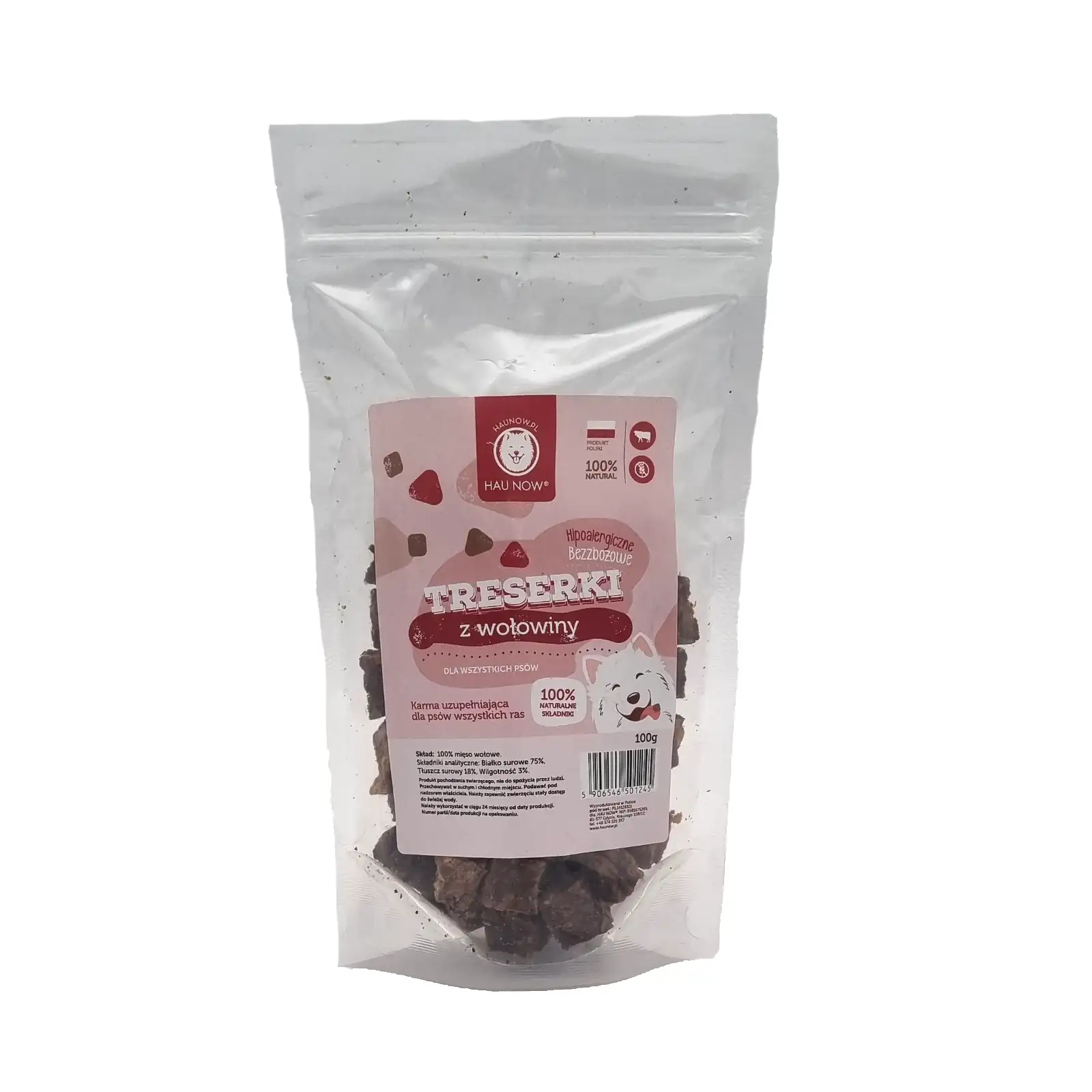 HAUNOW TRESERKI PRZYSMAKI DLA PSA Z WOŁOWINY 150G