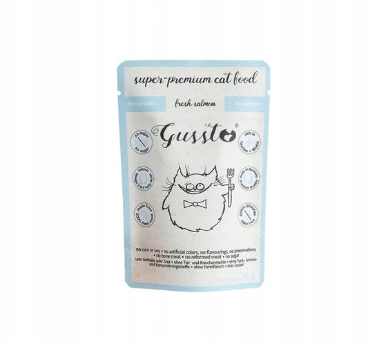 GUSSTO MOKRA KARMA DLA KOTA ŁOSOŚ 85G