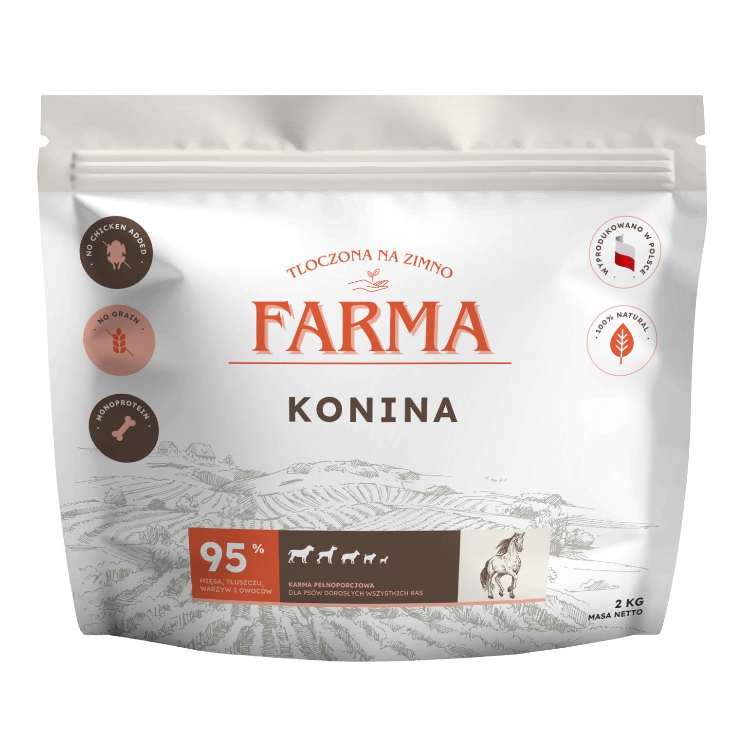 FARMA SUCHA KARMA PIES KONINA TŁOCZONA NA ZIMNO 2KG