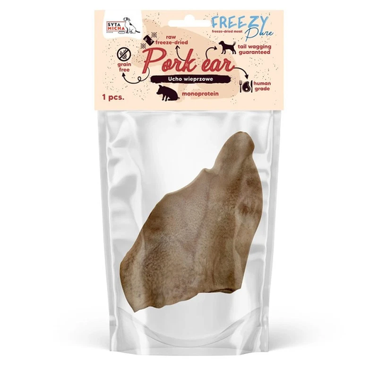 SYTA MICHA FREEZY PURE PRZYSMAKI DLA PSA LIOFILIZOWANE UCHO WIEPRZOWE 1 SZT.