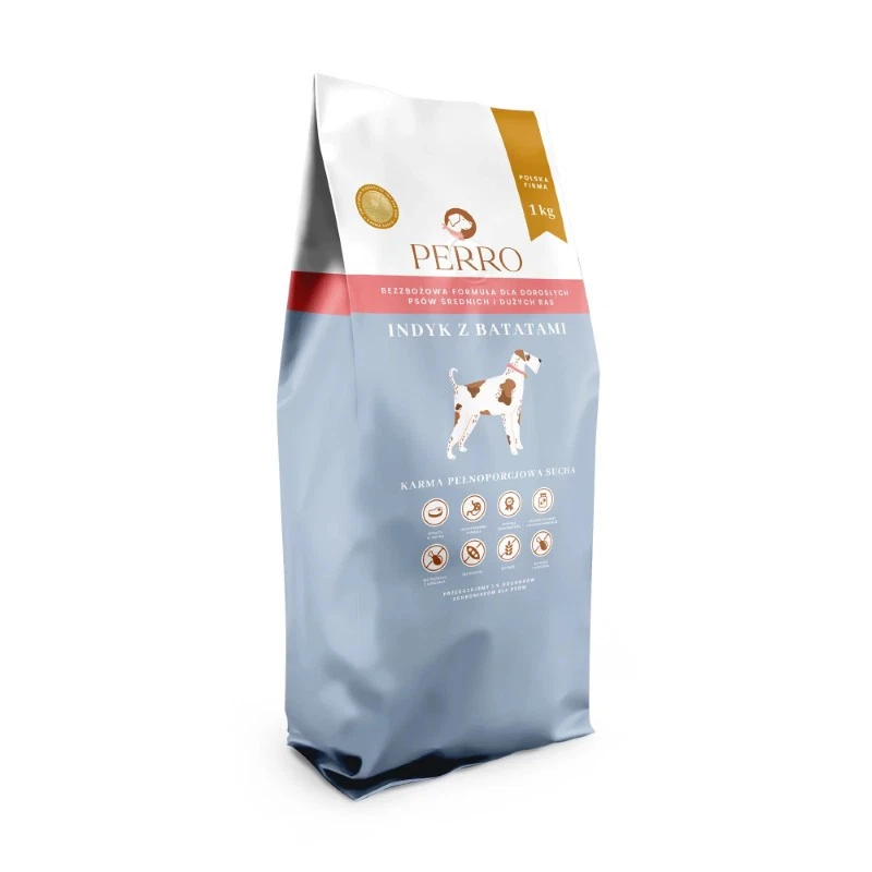 PERRO SUCHA KARMA DLA PSA INDYK Z BATATAMI M/L 1KG