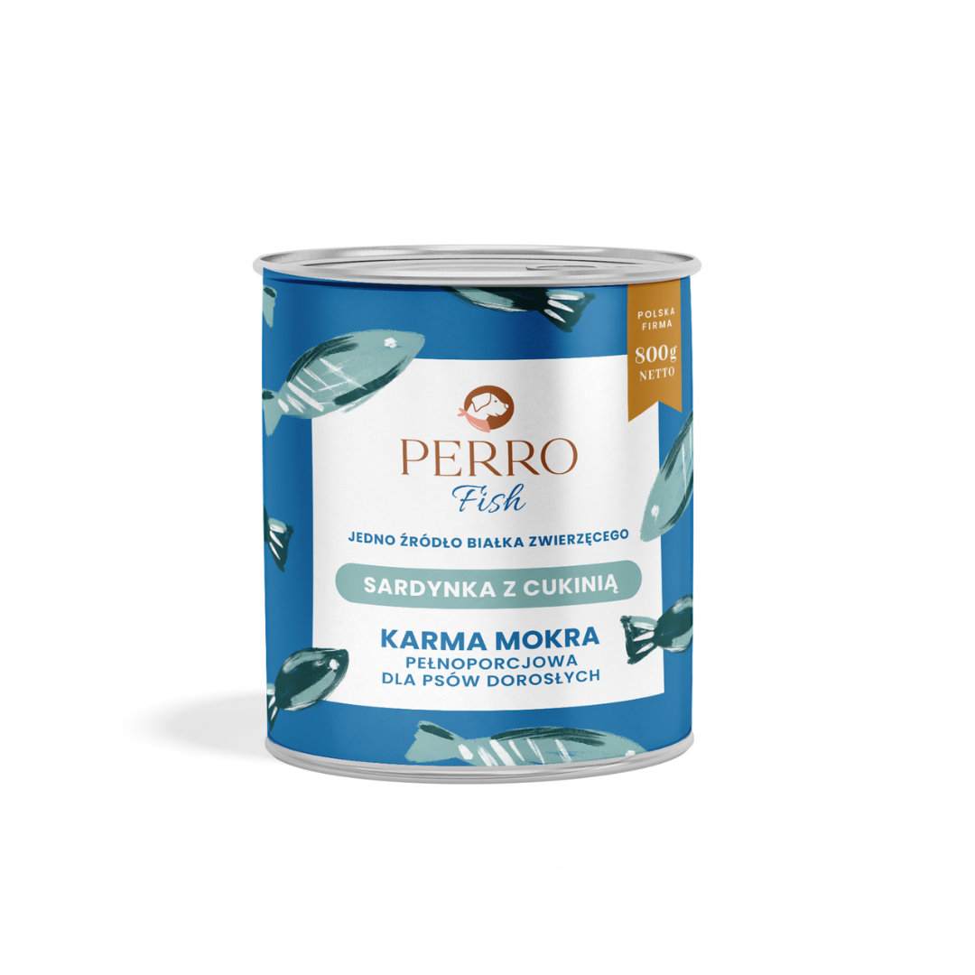 PERRO MOKRA KARMA PIES FISH SARDYNKA Z CUKINIĄ 400G