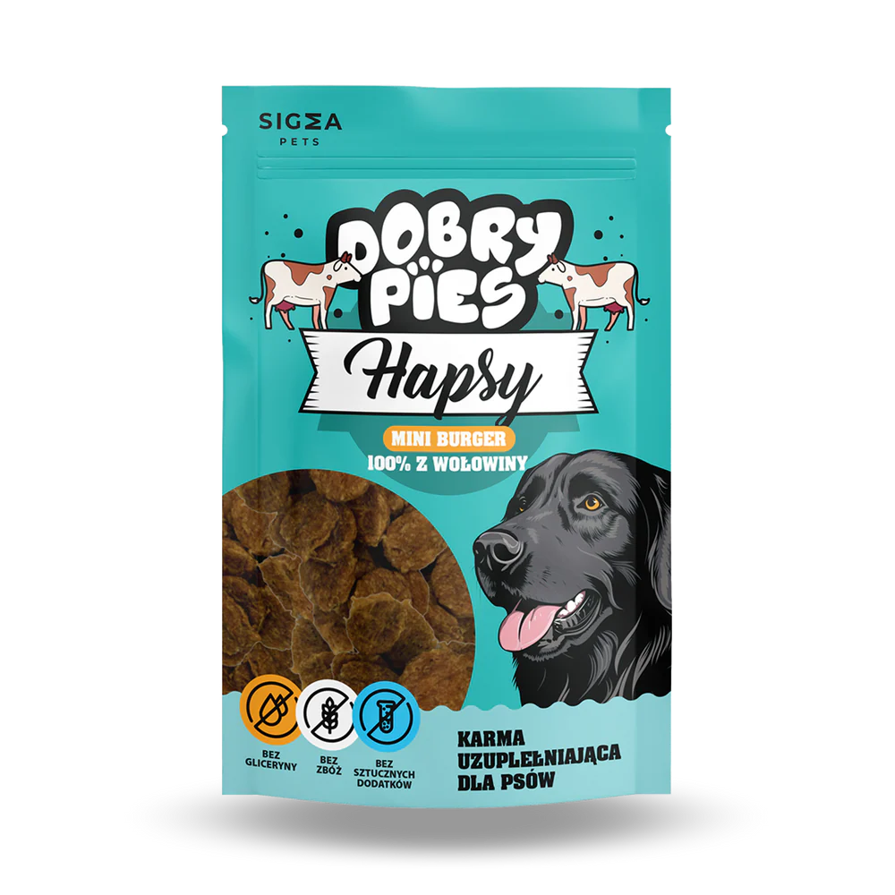 DOBRY PIES HAPSY MINI BURGER 100% Z WOŁOWINY 100G