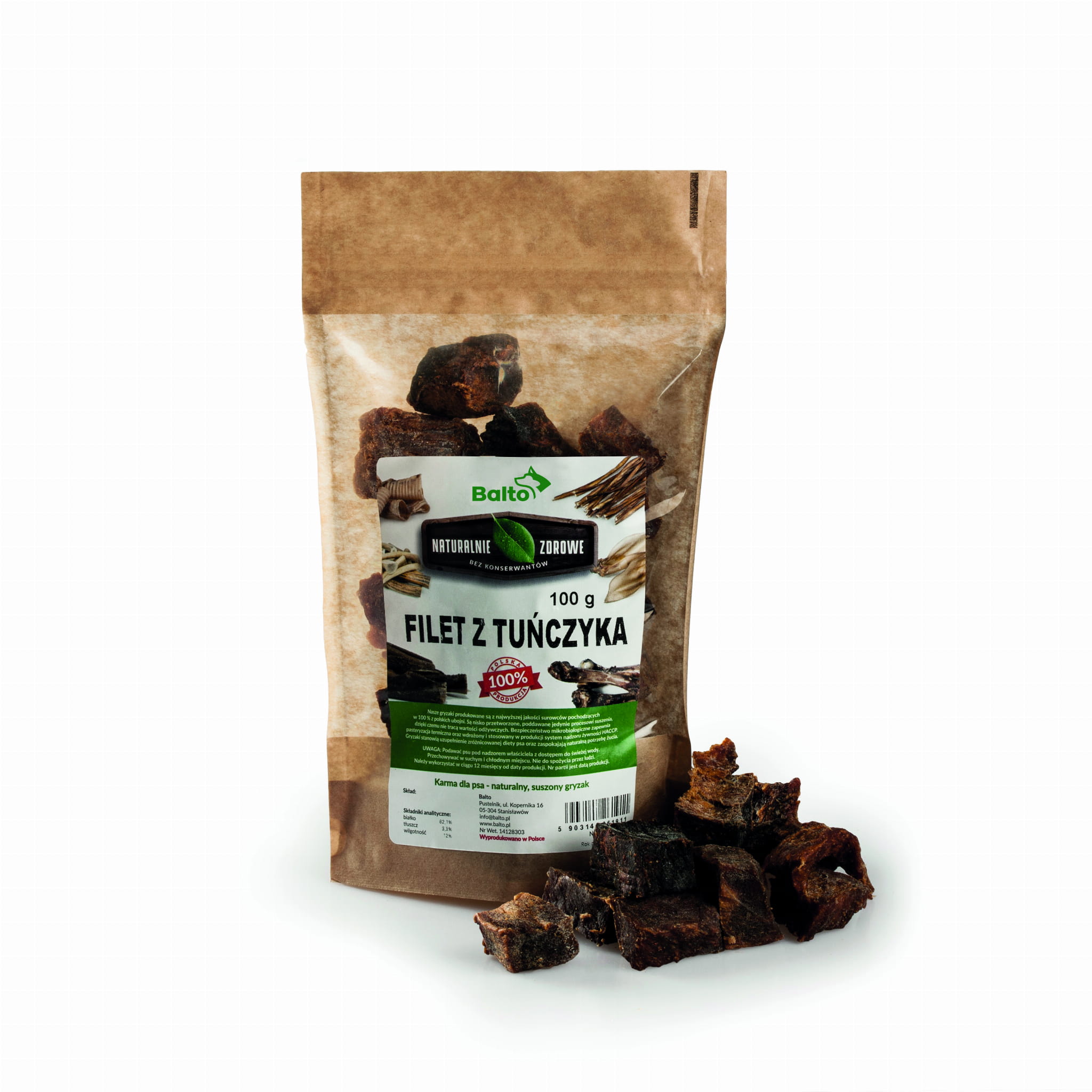 BALTO PREMIUM GRYZAK DLA PSA FILET Z TUŃCZYKA 100G