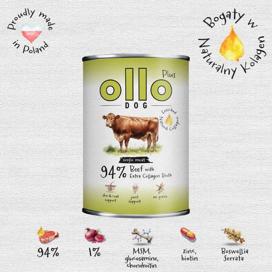 OLLO PLUS KOLAGEN MOKRA KARMA PIES WOŁOWINA 400G