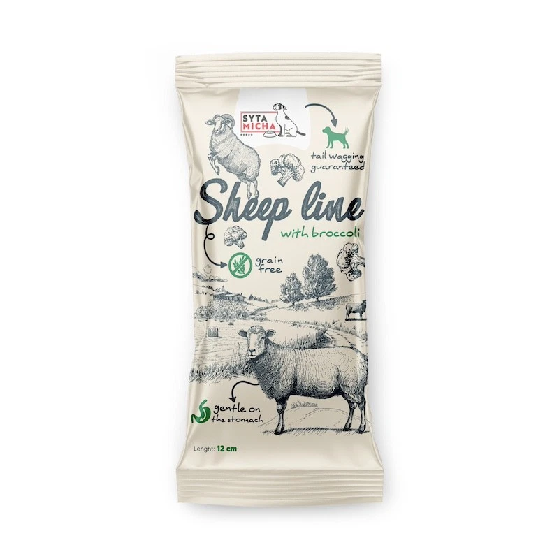 SYTA MICHA SHEEP LINE GRYZAK DLA PSA KOŚĆ OWCA Z BROKUŁEM 12CM