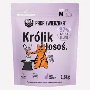 PAKA ZWIERZAKA SUCHA KARMA KOT KRÓLIK I ŁOSOŚ 1,6KG
