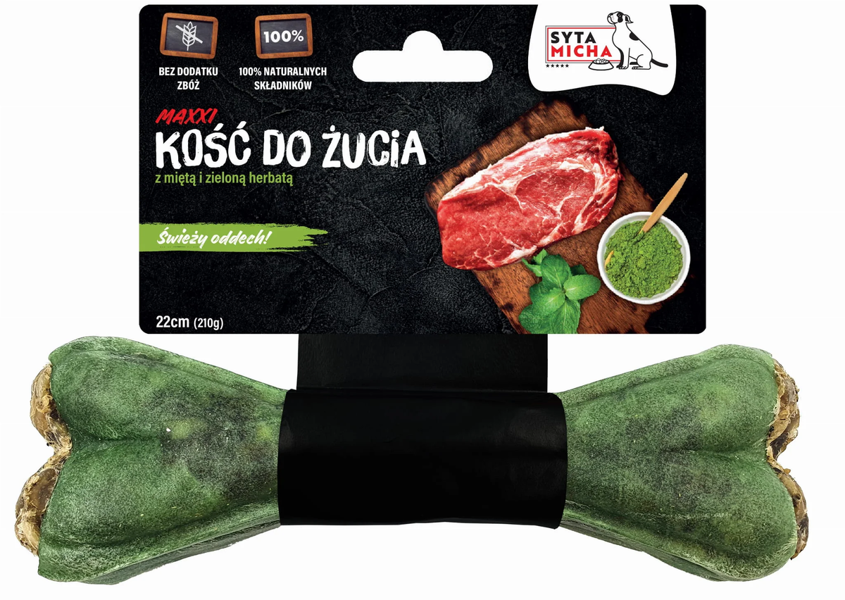 SYTA MICHA GRYZAK DLA PSA KOŚĆ NA ŚWIEŻY ODDECH MAXI 22CM